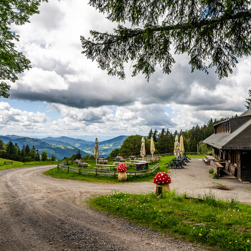 Wanderweg mit Terrasse des Kn&ouml;pflesbrunnen - 